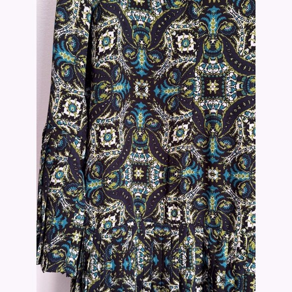 The Limited Women’s 12 Pleated Midi Dress Mikonas Jewel Tone Green Multicolored - Picture 5 of 12